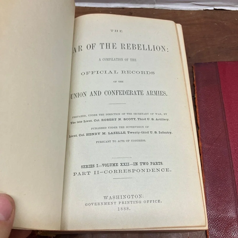 War of the Rebellion Vol XXII Part II Correspondence 1888 Civil War GPO